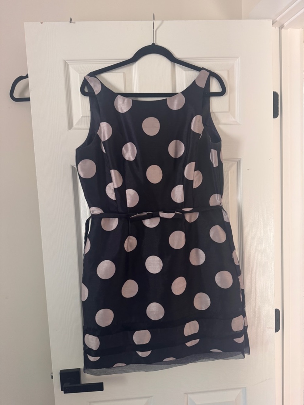 Navy Polka Dot Sleeveless Dress